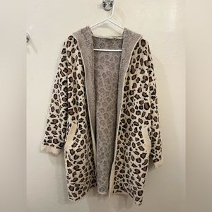 Cheetah/Leopard Animal Print Hooded Sweater
